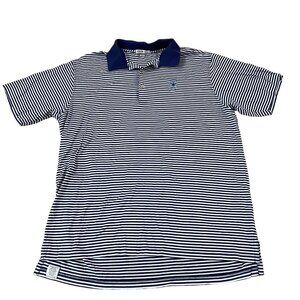 Peter Millar Polo Shirt Men's Size Large Blue White Country Club of Detroit Logo